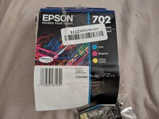 GENUINE Epson T702 Cyan /Yellow  Standard Yield Ink Cartridge 2 Pack OEM 10/27