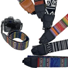 Universal Camera Neck Strap DSLR Non-Slip Pad Cotton Retro Style 76cm Length