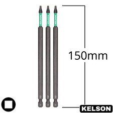 3pcs SQ2  Square #2  150mm Extra Long Impact Screwdriver Bits 1/4" KELSON