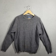 Vintage Pendleton Sweater Mens XL Gray Wool Thick Knit Crewneck Pullover USA