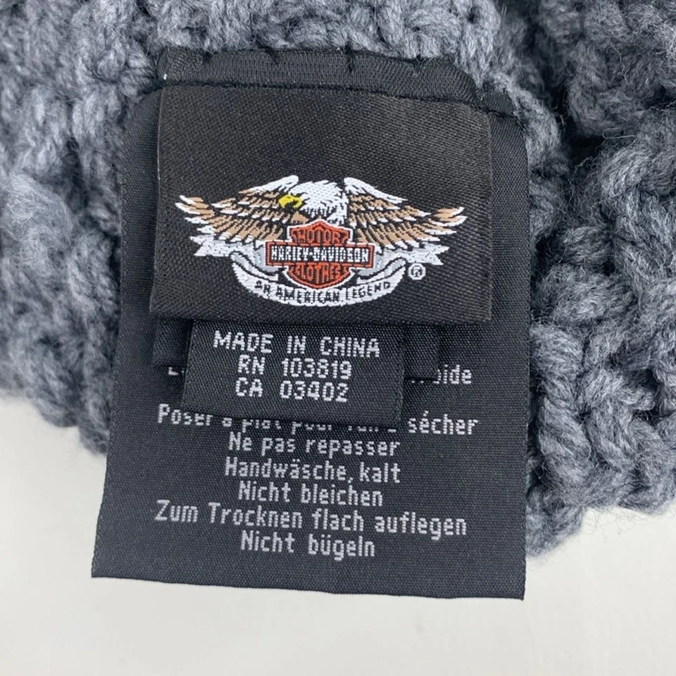 Harley-Davidson Gris Texturizado Tejido Sombrero HD Motociclista Tejido Gorro Plata Logo Foto 4 de 4