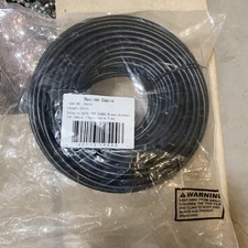 200FT Cat6 Outdoor Ethernet Cable 24AWG Black  Lan Cable +15 pcs Cable Ties, New
