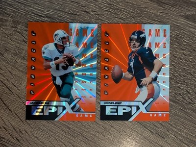 1997 Pinnacle Certified Epix Game Orange Dan Marino & John Elway #E17 & E20