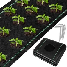 4x25 Ft Heavy Duty Landscape Fabric with Holes Garden Ground Cover Weed Barrier