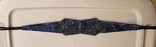 Handmade Christian Dior Ceintures Formal Beaded Sequins Belt Blue and Gold