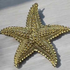 Vintage Gerry  s Gold Tone Starfish Brooch Textured Nautical Beach Pin Signed