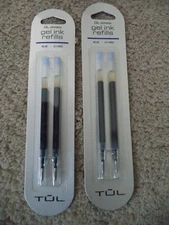 4 TUL Gel Pen Refills Medium Point 0.7MM  BLUE Ink 2 Packs GL Refills BALLPOINT