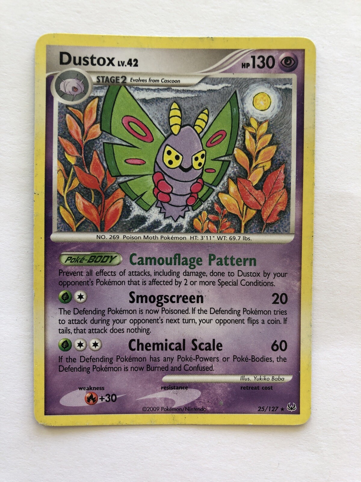 Pokemon - Dustox Lv. 42 #25/127 - Platinum - Lightly Played