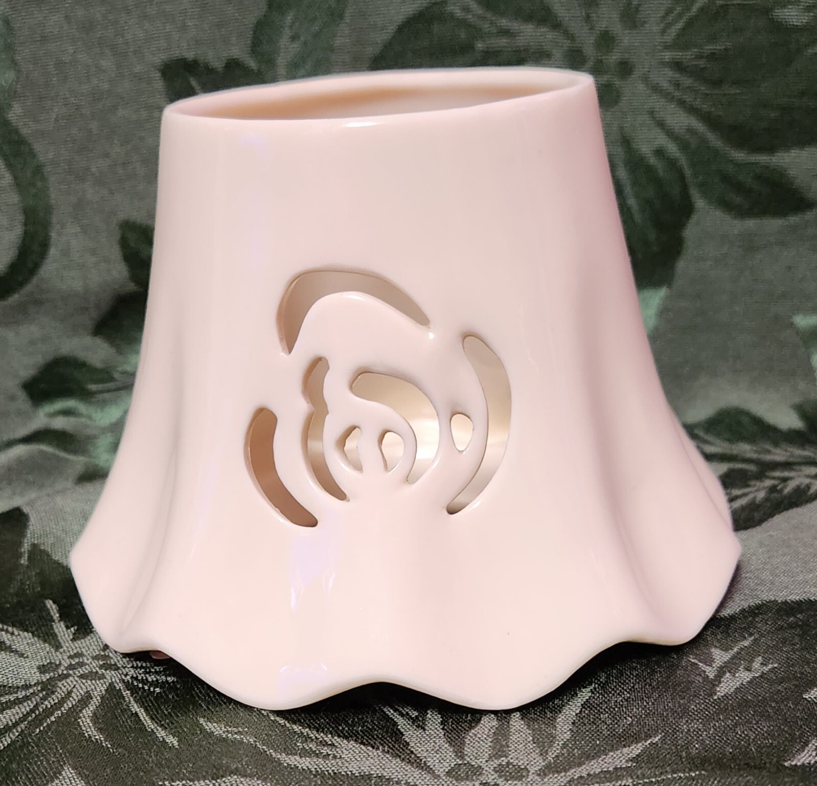 Home Interiors Candle Lamp Shade Topper Ivory with Rose Cutouts 4” eBay
