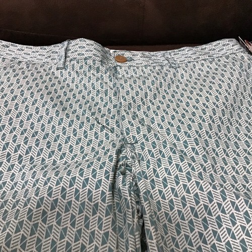 Sovereign Code Men’s Sz L Toronto Cotton Light Teal Button Fly Geometric Shorts - Picture 4 of 12