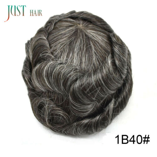 French Lace Front Mens Toupee Poly Skin Hairpieces Human Hair Replacement System - Picture 29 of 76