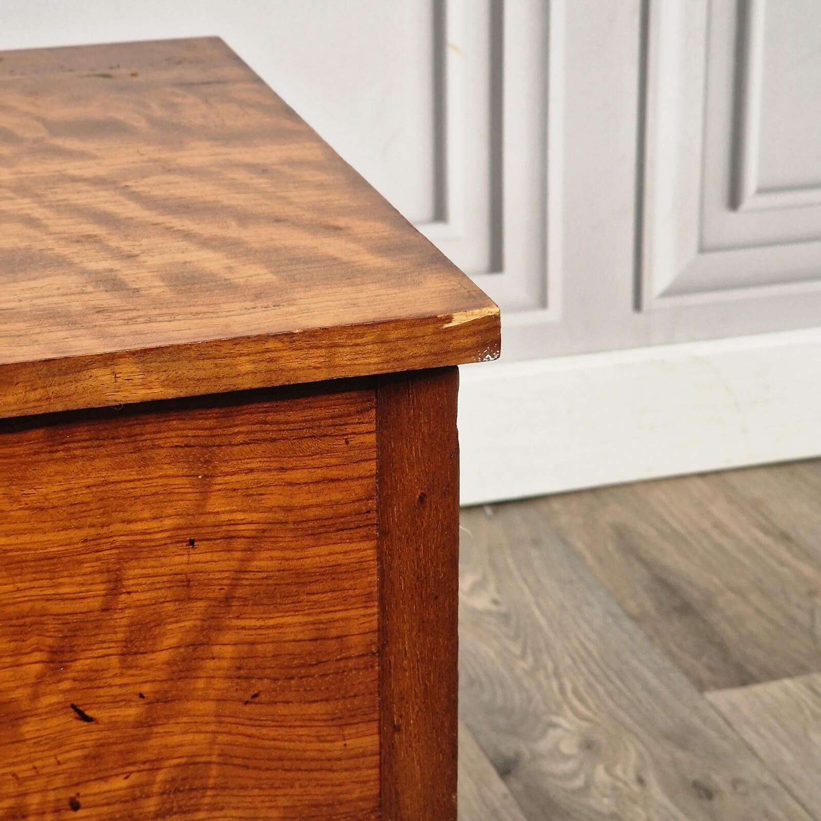 Vintage Wood Sewing Box On Legs Side Table Stool Lift Up Storage