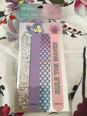 BRANDNEU Disney Primark Die kleine Meerjungfrau Disney Prinzessin Nagel 4 Stück Nagelfeilen 