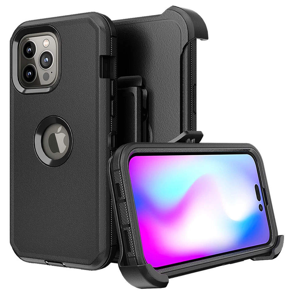For iPhone 12 13 14 Pro Max 11 XR Case Shockproof Rugged Belt Clip Holster Cover - Image 4 of 4