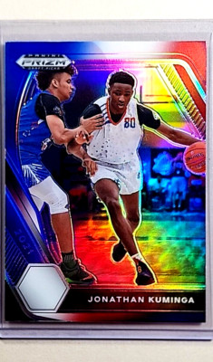 2021 2021-22 Panini Prizm Draft Picks Red White & Blue 5 Jonathan Kuminga RC RWB