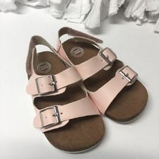 WONDER NATION sz 5 Girls Sandals Buckles Hook n Loop Pink