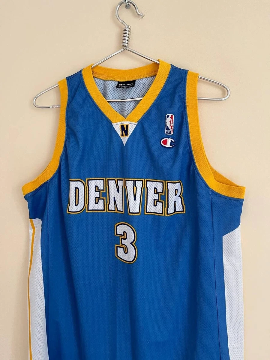 Allen Iverson Denver Nuggets SMALL Blue Champion NBA Jersey Trikot B506