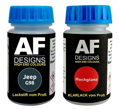 Lackstift für Jeep G98 Sant-Amour Green Metallic + Klarlack je 50ml Autolack