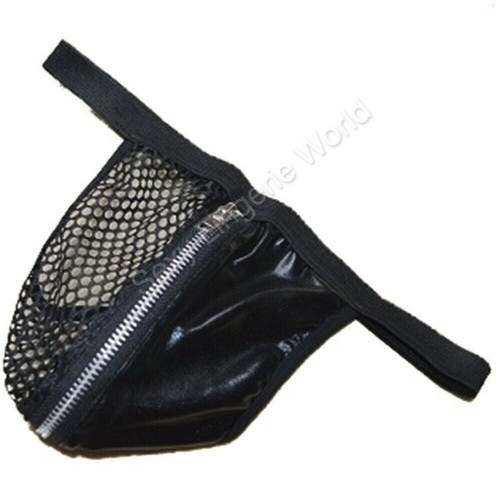Hombres Ropa Interior Cremallera Pene Tanga Sexy Bolsa Frontal Abierta Malla Imitación Cuero Cuerdas - Imagen 19 de 79