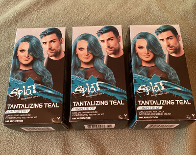 3-Splat Complete Kit, Tantalizing Teal, Semi-Permanent Teal Hair Dye with Bleach