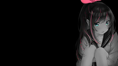 Anime Selective Coloring Girls Monochrome  Gaming Mat Desk 48634