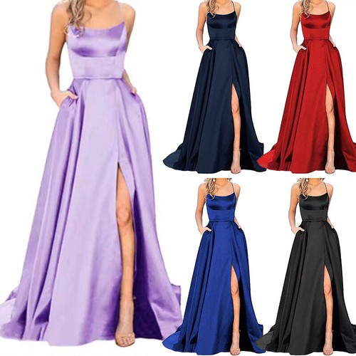 Frauen Formelle Lange Abend Ballkleid Party Prom Hochzeit Brautjungfer Kleid : - Bild 2 von 19