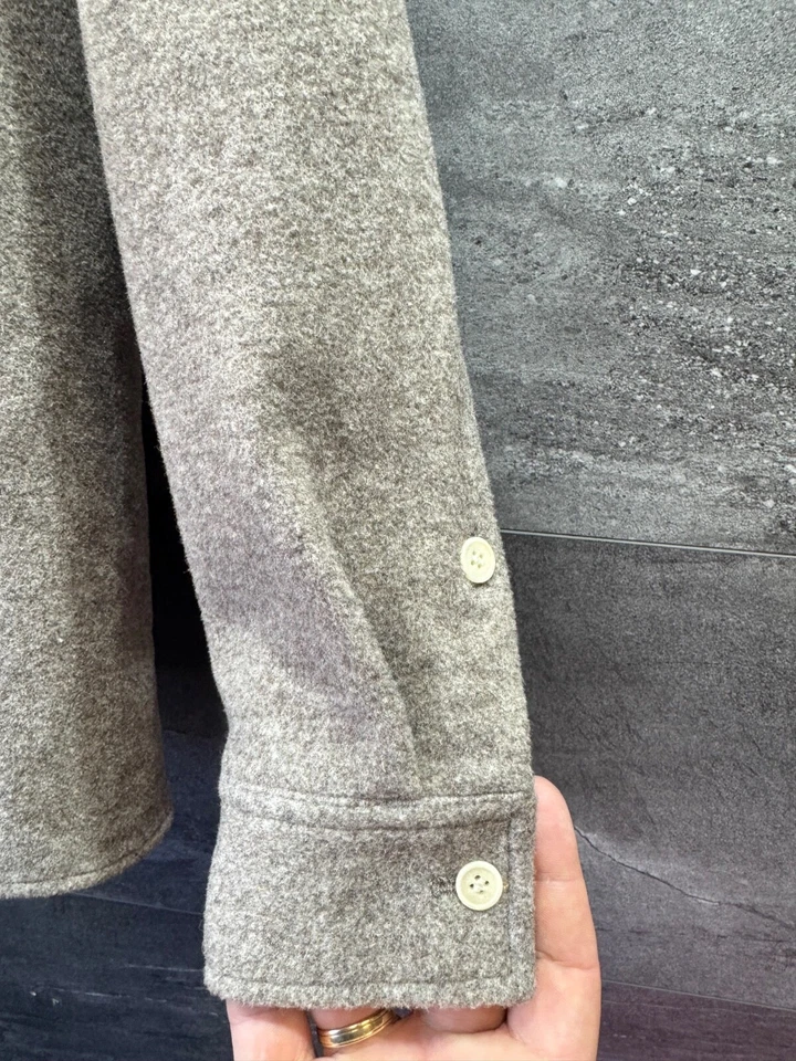 COS RELAXED-FIT WOOL OVERSHIRT DARK BEIGE MENS size M - Image 3 of 4