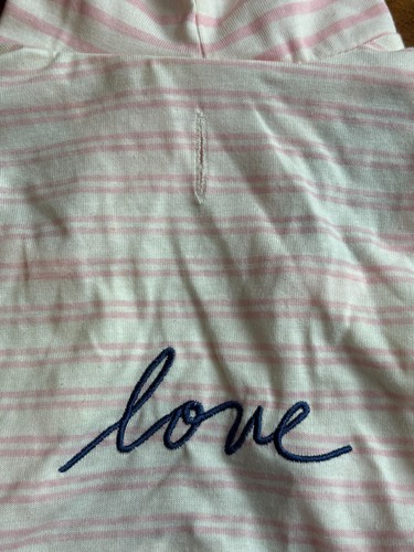 NWOT ED Ellen Degeneres Pink Cream Striped Love Puppy Dog Dress Size Small - Picture 3 of 6