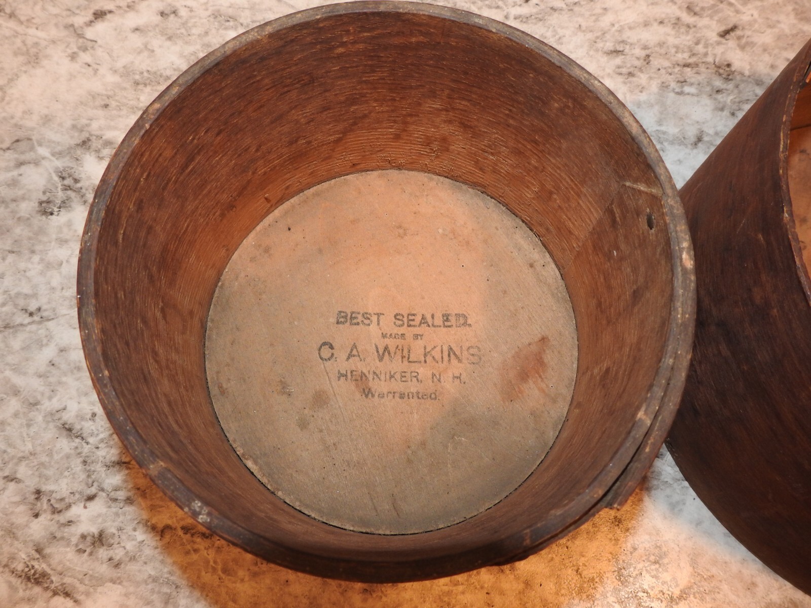 9 Two Antique Shaker Type Wooden Dry Grain Measurers By Wilkins