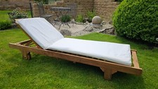 Garten Sonnenliege mit Rädern, Teak Holz original aus Bali