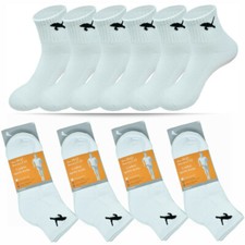 3 Pairs Mens White Cat Premium Ankle Cushioned Cotton Socks Low Cut Size 9-13