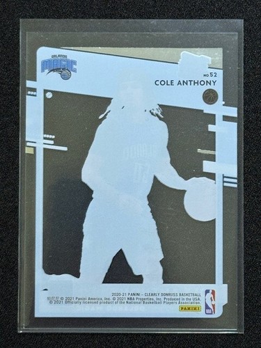 2020-21 Panini Clearly Donruss - Rated Rookie Cole Anthony #52 (RC) MAGIC - Bild 4 von 4