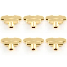 NEW (6) Rotomatic Buttons For Grover Tuners Imperial Keys Style w/ Screws - GOLD