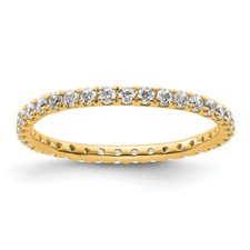 14k Yellow Gold 1/2 Ct Lab Grown Diamond Eternity Ring for Women Size 6