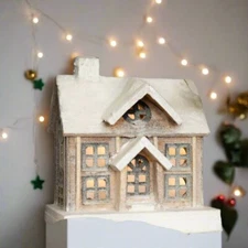 Ragon House Christmas 10.25" Snowy Lighted Wood House