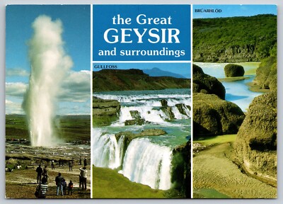 Postcard Iceland Geysir Multi-view 25U