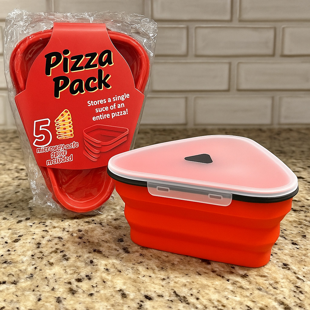 Contenedor de almacenamiento Ultimate Pizza Pack reutilizable plegable portátil ¡Microondas!