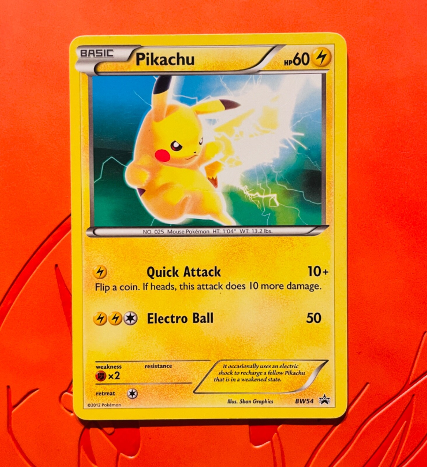 Pokemon TCG Black & White Black Star Promos - Pikachu BW54 (LP)