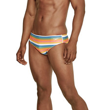 Men's SPEEDO Vibe Mulit Stripe Printed One Swim Brief Size 34