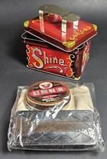 Vintage Travel Shoe Shine Kit In Decorative Tin 5 Cent Shine Made In Hong Kong