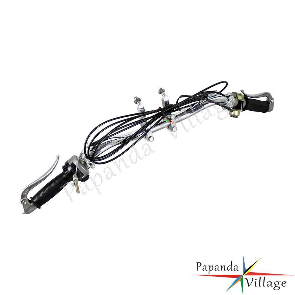 Chrome Retro Handlebar w/ Grip Lever Cable For BMW M72 R12 R75 R51 Dnepr Ural - Image 3 of 4