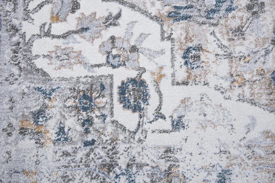 Rizzy Rugs Beige Petals Vines Scrolls Bulbs Contemporary Area Rug Floral BRS104 - Image 4 of 4