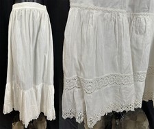 Victorian Whitework Broderie Anglaise Embroidery Eyelet Cutwork Petticoat Skirt