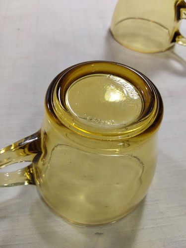 Vitrosax Italy Tazza Caffè Tè Tazza Espresso Vetro Giallo Ambra Lotto di 2 - Foto 21 di 24