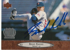 BRAD RADKE MINNESOTA TWINS  SIGNED 1996 UPPER DECK CARD #126