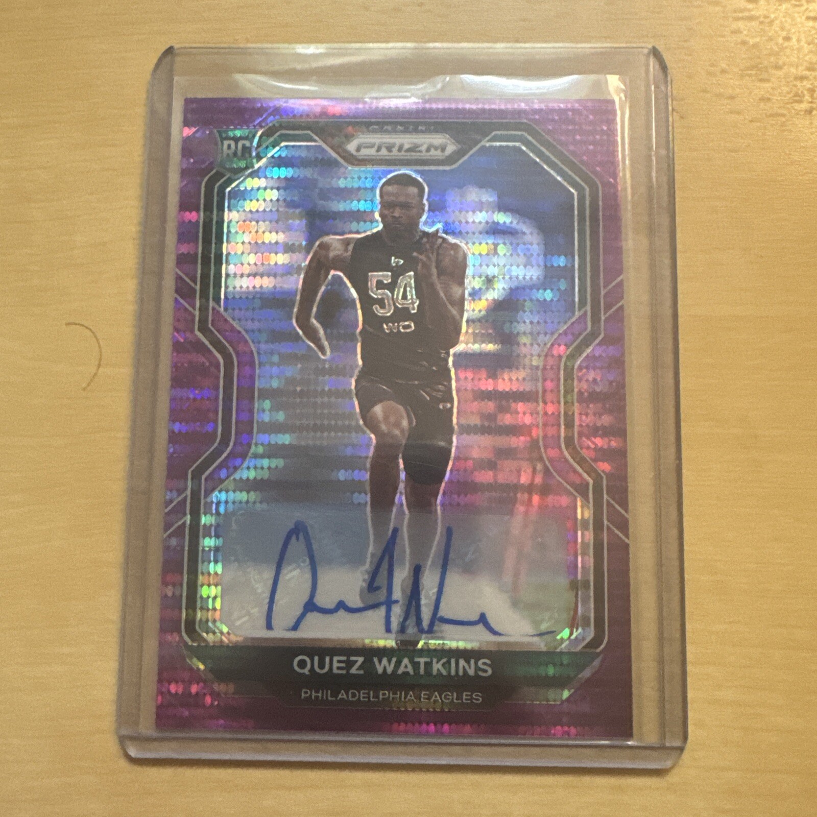 2020 Prizm Quez Watkins Rookie Purple Pulsar Auto #344 Panini RC Eagles Fanatics