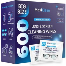 Glasses Wipes Lens Cleaner - Lens Wipes for Eyeglasses - 600 Pre-moistened In...