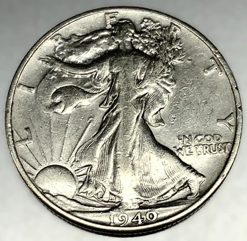 1940-P Walking Liberty Half Dollar - 90% Silver - 50c US Coin VF Details - 2545