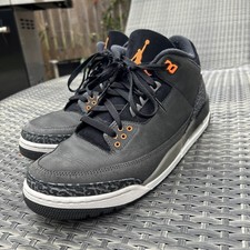 Air Jordan 3 Retro Fear Black Orange Mid Top Sneaker AMAZING condition 🔥