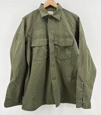 US Air Force OG-507 Utility Shirt Vintage Military Olive Green Vietnam Patches